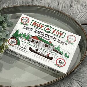 VTG Roy Toy Log Cabin Building Set "The Camp" Lincoln‎ Logs Set No. 9 USA Made